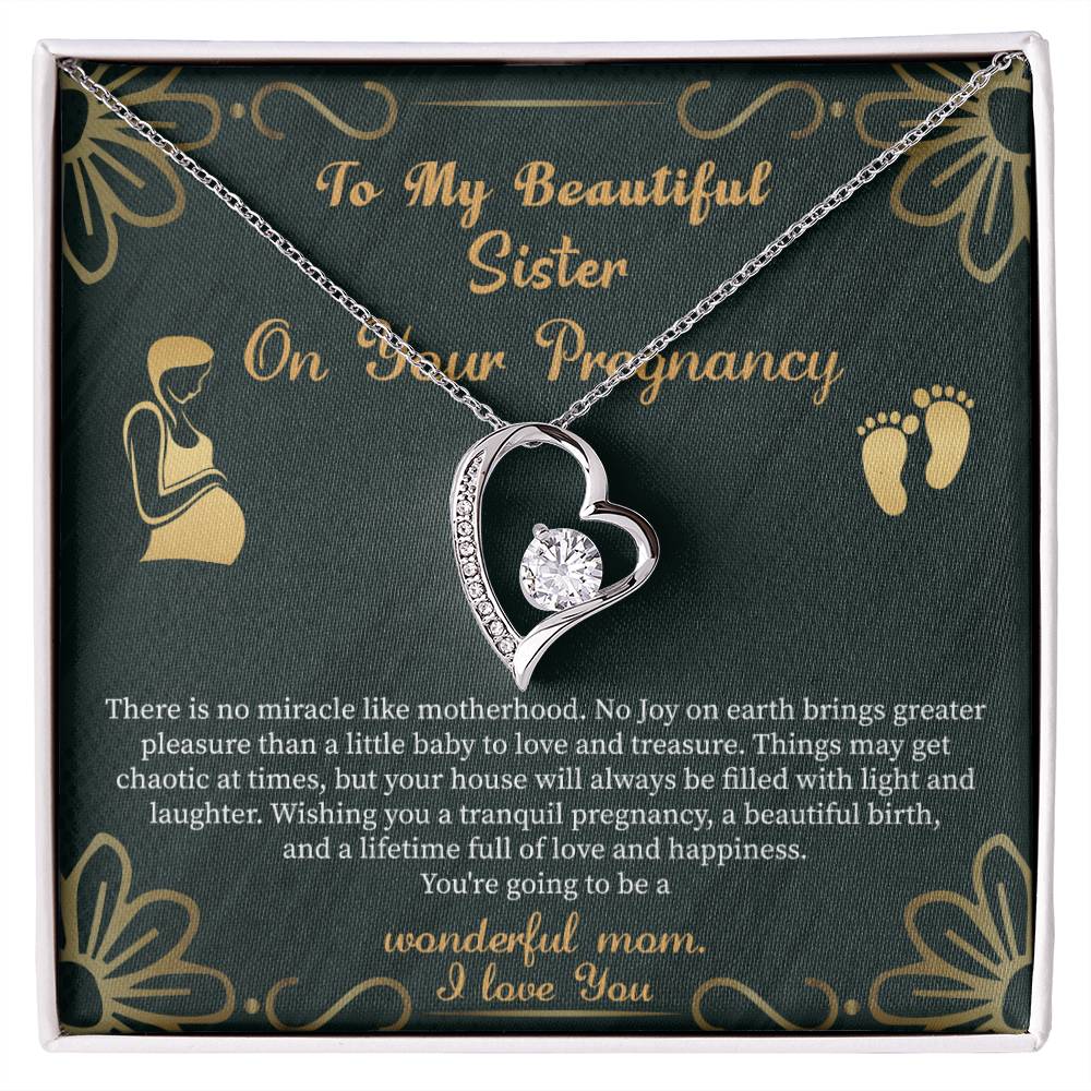 Pregnant Sister Gift For First Time Mom Gift, Pregnancy Necklace For Big Sister Reveal, Mom To Be Gift For Sister - Beauty Belliss